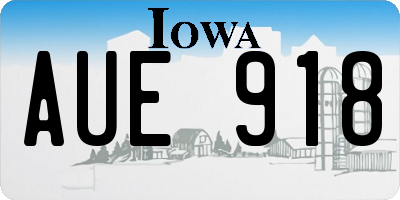 IA license plate AUE918