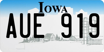 IA license plate AUE919