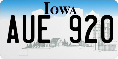 IA license plate AUE920