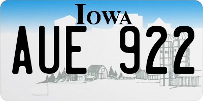 IA license plate AUE922
