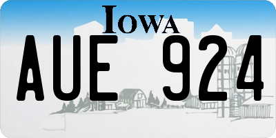 IA license plate AUE924