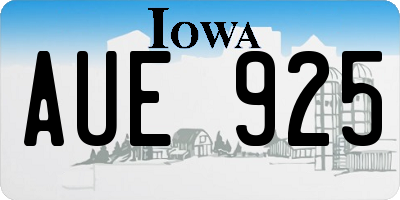 IA license plate AUE925