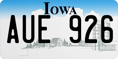 IA license plate AUE926