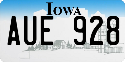 IA license plate AUE928