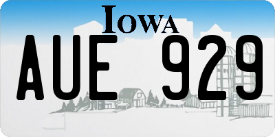 IA license plate AUE929