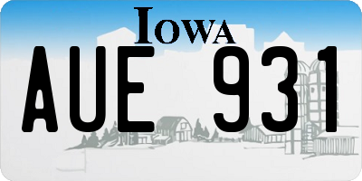 IA license plate AUE931