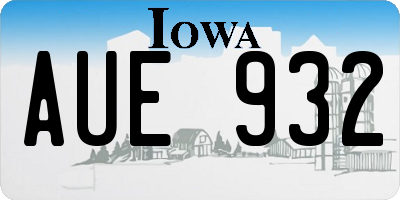 IA license plate AUE932
