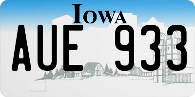 IA license plate AUE933