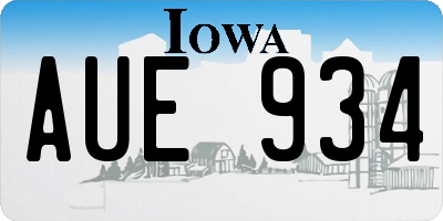 IA license plate AUE934