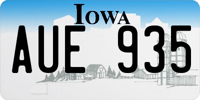 IA license plate AUE935