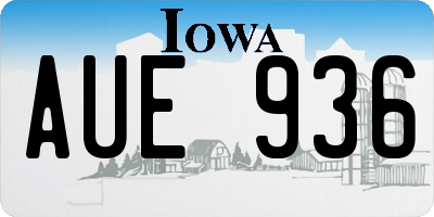 IA license plate AUE936