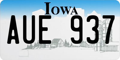 IA license plate AUE937