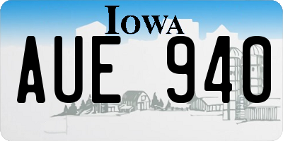 IA license plate AUE940