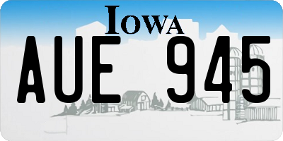 IA license plate AUE945