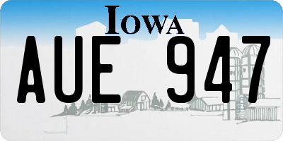 IA license plate AUE947