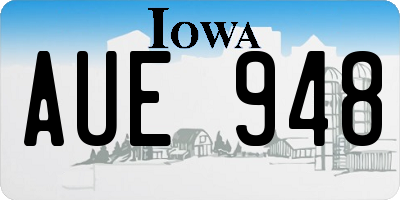 IA license plate AUE948