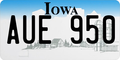 IA license plate AUE950