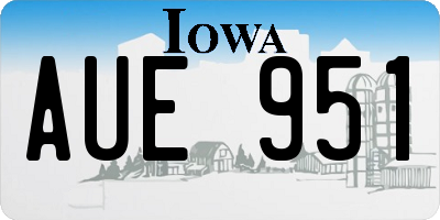 IA license plate AUE951