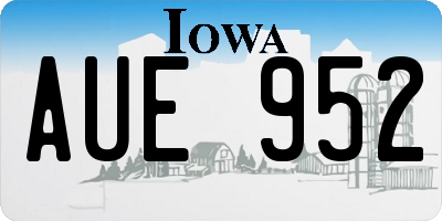 IA license plate AUE952