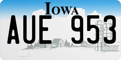 IA license plate AUE953