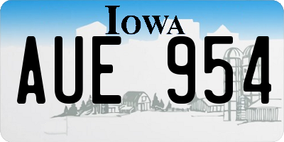 IA license plate AUE954
