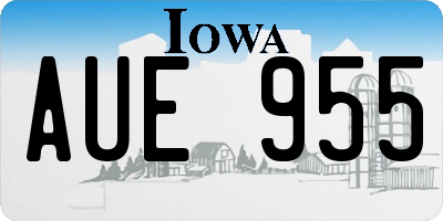 IA license plate AUE955