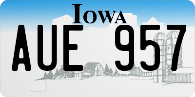 IA license plate AUE957