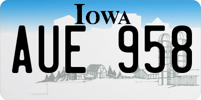 IA license plate AUE958