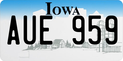 IA license plate AUE959