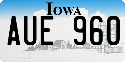 IA license plate AUE960