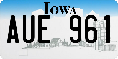 IA license plate AUE961