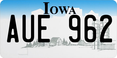 IA license plate AUE962