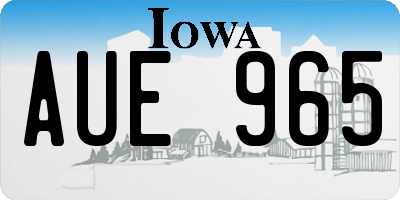 IA license plate AUE965