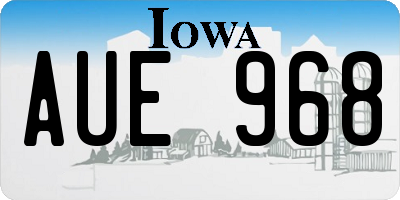 IA license plate AUE968