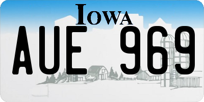 IA license plate AUE969
