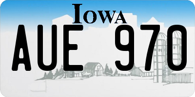 IA license plate AUE970