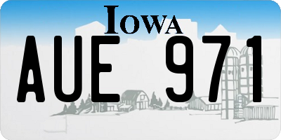 IA license plate AUE971