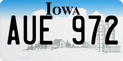 IA license plate AUE972