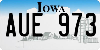 IA license plate AUE973