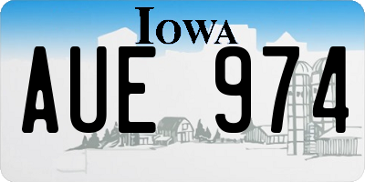 IA license plate AUE974
