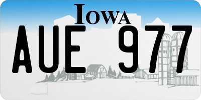 IA license plate AUE977