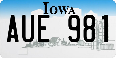 IA license plate AUE981
