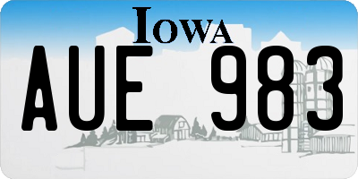 IA license plate AUE983