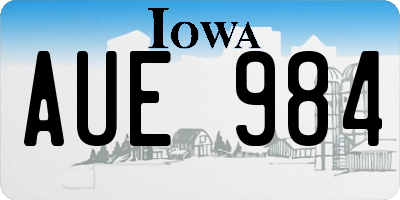 IA license plate AUE984