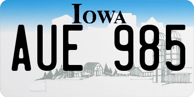 IA license plate AUE985
