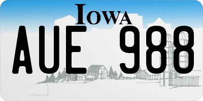 IA license plate AUE988