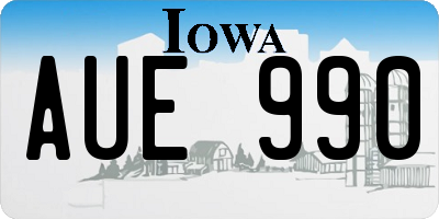 IA license plate AUE990