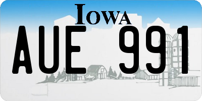 IA license plate AUE991
