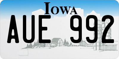 IA license plate AUE992