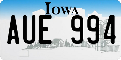 IA license plate AUE994